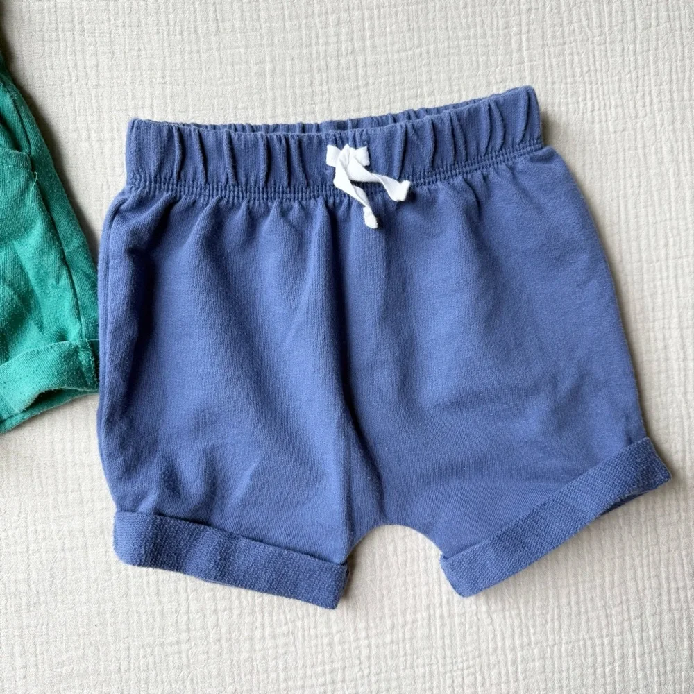 Bundle of 2 Cat & Jack Shorts in Green and Blue 12-18m